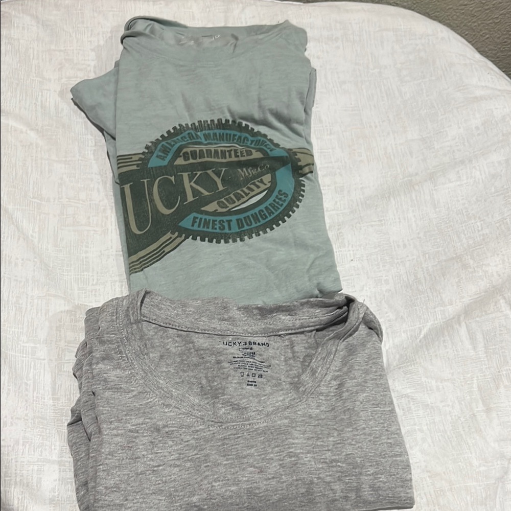 Lucky Brand Mens' Gray and Green T-Shirts